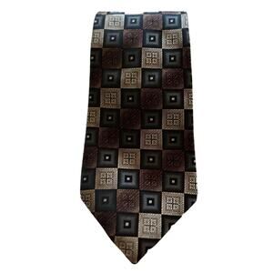 Burma Bibas Black‎ Mens Tie 100% Silk Geometric 4”Necktie Made In USA NWT